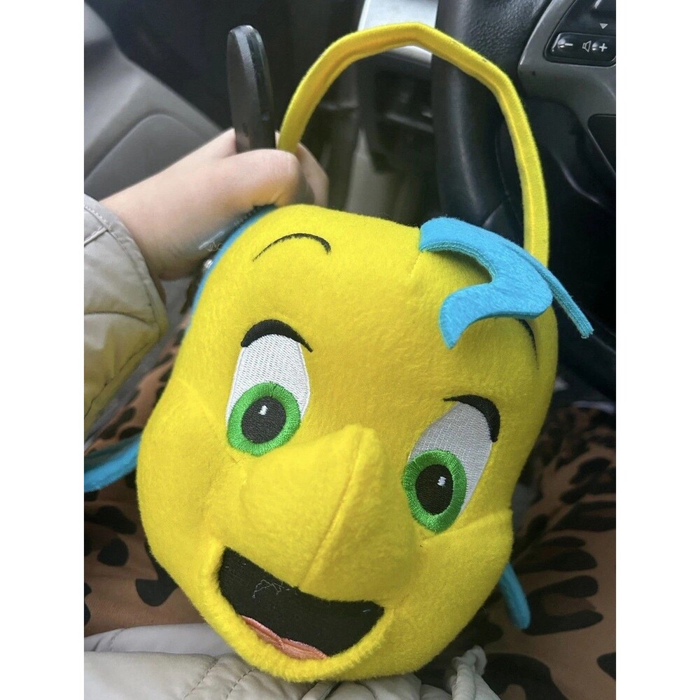 Disney FLOUNDER Little Mermaid Plush Easter Basket Halloween Treat Bucket Rare!